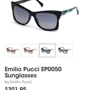 EMILIO PUCCI Black and Blue Women's Sunglasses with side design